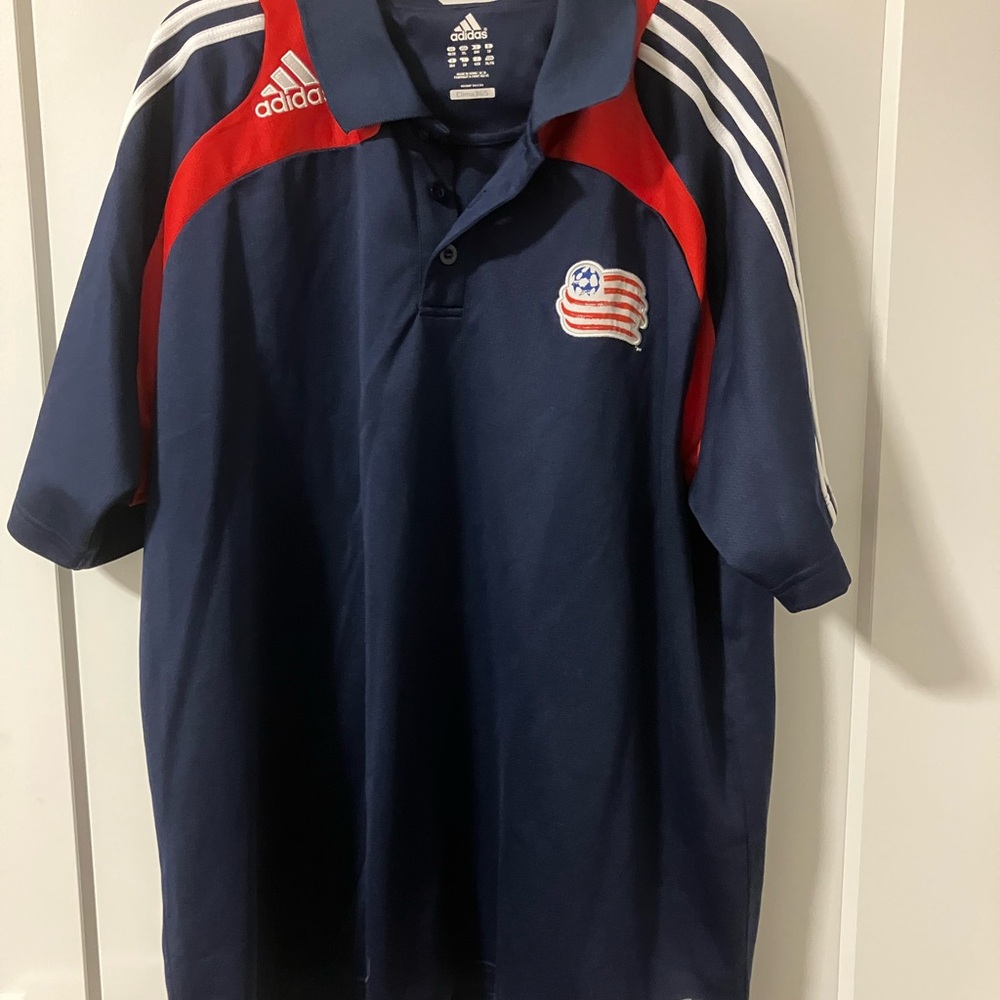 Adidas Dark Blue and Red Clima365 Polo